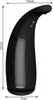 A black automatic soap dispenser with dimensions indicated. Náhled obrázku produktu