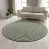 TapisTrend Designerteppich Grün 200 cm rund Moderner runder Produktbild-Vorschau 3