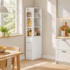 SoBuy STR15-W Küchenhochschrank mit Gewürzgläsern und Geschirr im Essbereich Produktbild-Vorschau