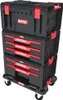 A stack of black and red toolboxes on wheels. Náhled obrázku produktu