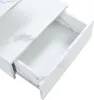 A close-up view of a white, marble-patterned drawer that is partially open, revealing the inside of the drawer and its runners. Náhľad obrázku produktu
