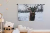 MuchoWow® Wandteppich Wandbehang Rotwild - Schnee - Nase Produktbild-Vorschau 3