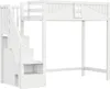 Sweiko Lit mezzanine en bois massif 90 x 200 cm, Porte de Voir les images du produit 14