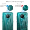 Comparison of two phone cases showing the effect of 'Micro-Dot Technologie' on preventing stains and smudges. Produktbild-Vorschau