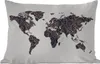 MuchoWow® Outdoor Kissen - Weltkarte - Schwarz - Mandela - Produktbild-Vorschau 1