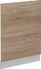 A close-up, studio shot of a kitchen cabinet door with a wood grain finish and a white kick plate at the bottom. Anteprima dell’immagine prodotto