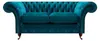 Wohnzimmer Modern Zweisitzer Sofa Couch Blau Modern Polster Produktbild-Vorschau 1