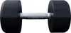 A black dumbbell with a silver handle is shown against a white background. Produktbild-Vorschau