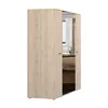A three-door wardrobe with a wood-effect finish and mirrored doors. Produktbild-Vorschau