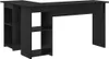 A black L-shaped desk with shelves on the left side, shown against a white background. Anteprima dell’immagine prodotto