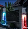 Solar lights illuminating a fence and garden at night. Produktbild-Vorschau
