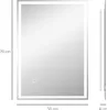 Lustro łazienkowe HOMCOM z oświetleniem 70 x 50 cm Lustro Podgląd zdjęcia produktu 3