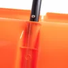 A close-up view of the connection point between a black handle and an orange plastic shovel head, secured by a silver screw. Produktbild-Vorschau