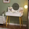 Moderní bílý kosmetický toaletní stolek s make-up zrcadlem Náhled obrázku produktu 3