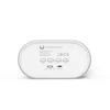 The back of a white oval-shaped electronic device, likely a clock or speaker, against a white background. Náhľad obrázku produktu