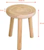 A wooden stool with dimensions indicated by measurement lines and text. Anteprima dell’immagine prodotto