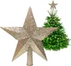 Copri albero di Natale - Stella glitterata champagne 20 cm Anteprima dell’immagine prodotto 1