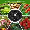 A collage of different plants and vegetables, with a central image of a plant pot base. Produktbild-Vorschau
