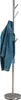 A silver coat rack with a blue denim jacket hanging on it. Produktbild-Vorschau