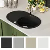 vidaXL Granit Évier de cuisine simple ovale noir Voir les images du produit 3