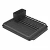 A black dish rack with a utensil holder is shown on a white background. Podgląd zdjęcia produktu