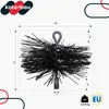 A product image with dimensions and branding for a chimney brush. Produktbild-Vorschau