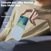 A person's hand is holding a clear phone case with a Samsung Z Flip phone inside, resting on a textured surface. Produktbild-Vorschau