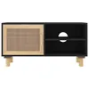vidaXL TV-Schrank Schwarz 80x30x40 cm Massivholz Kiefer Produktbild-Vorschau 3