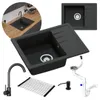GranMaster Gracia Granitspülbecken Komplett-Set - Schwarzer Produktbild-Vorschau 1