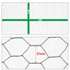 A diagram showing the dimensions of a roll of wire mesh fencing, with a close-up view of the hexagonal mesh pattern. Produktbild-Vorschau