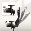 A gaming chair shown in multiple positions to demonstrate its adjustability, with a smaller inset image showing a close-up of the armrest adjustment. Náhľad obrázku produktu