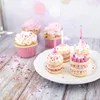 BackDecor Wachskerzen rosa-weiß mit Zuckerkerzenhalter - Produktbild-Vorschau 3