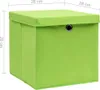 vidaXL Úložné boxy s vekom 10 ks 28x28x28 cm zelené Náhľad obrázku produktu 5