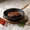 Gusseisenpfanne 28cm Gußeisenpfanne 70mm hoch mit Holzgriff Produktbild-Vorschau 4