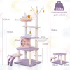 A diagram of a cat tree with dimensions and weight capacity indicated. Podgląd zdjęcia produktu