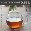 Creano Teekanne aus Glas 0,85l, 3-Teilige Glasteekanne mit Produktbild-Vorschau 2