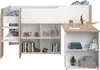Lit surélevé avec bureau & rangement - 90 x 200 cm - Blanc Voir les images du produit 8