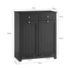 A dark gray bathroom cabinet with dimensions indicated by white lines and text. Podgląd zdjęcia produktu