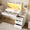 Coiffeuse Flieks avec tiroirs et étagère, coiffeuse avec Voir les images du produit 3