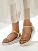 Royalfashion Damen-Keilabsatz-Sandalen mit Strass Ballosa, Produktbild-Vorschau 3