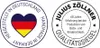 Two circular logos, one with a German flag heart and the other with brand text and a quality seal. Produktbild-Vorschau