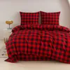 Komplet Pościeli CZERWONA Krata drwala 140x200 z 2 Podgląd zdjęcia produktu 6