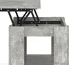 Close-up view of a lift-top coffee table with a concrete finish. Voir les images du produit