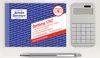 A receipt book, calculator, and pen are arranged on a light gray surface. Náhľad obrázku produktu