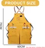 Zástěry pro muže, ženy s kapsami, bavlněné, odolné, do Náhled obrázku produktu 2