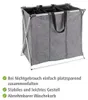WENKO Wäsche Korb Sammler Box Sack Sortierer TRIO Grau 130 Produktbild-Vorschau 4