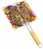 Grilovací rošt 23 × 21 cm s dřevěnou rukojetí – kovový Náhled obrázku produktu 1