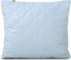 A light blue quilted pillow on a white background. Podgląd zdjęcia produktu