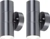 2er Set RGB LED Wandleuchte, Edelstahl, Glas, Fernbedienung Produktbild-Vorschau 1