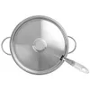 A top-down view of a stainless steel pot with a lid and a handle. Anteprima dell’immagine prodotto